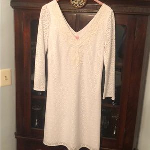 Classic Lilly Pulitzer white lace dress